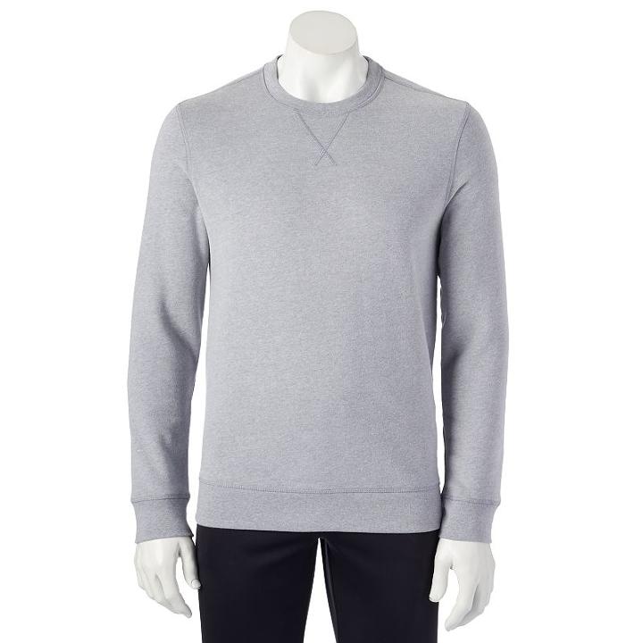 Men's Tek Gear&reg; Fleece Crew Sweatshirt, Size: Medium, Light Grey