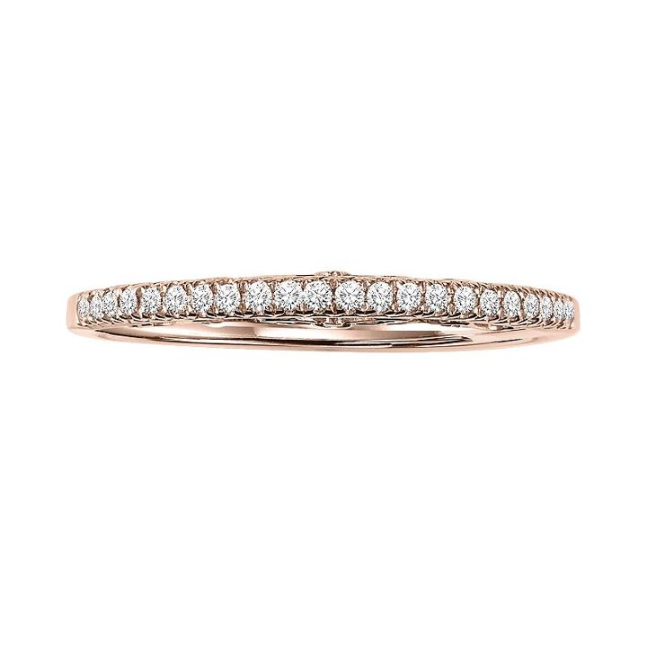 Simply Vera Vera Wang 14k Rose Gold 1/10-ct. T.w. Diamond Wedding Band, Women's, Size: 7, White