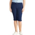 Plus Size Chaps Cuffed Twill Skimmer Shorts, Women's, Size: 22 W, Blue