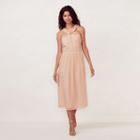 Women's Lc Lauren Conrad Ruffle Twist Halter Midi Dress, Size: Large, Lt Orange