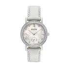 Bulova Women's Crystal Leather Watch - 96l245, White