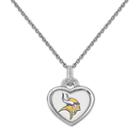 Minnesota Vikings Heart Pendant Necklace, Women's, White