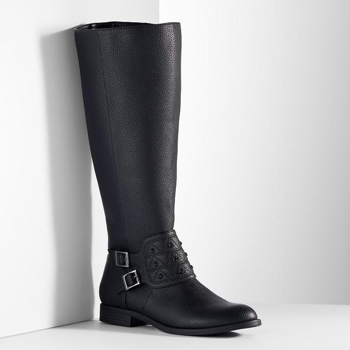 Simply Vera Vera Wang Women's Riding Boots, Size: 5 Wc, Black