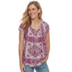 Women's Sonoma Goods For Life&trade; Pintuck Tassel Tee, Size: Xs, Med Pink