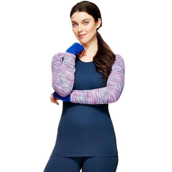Women's Hottotties Brushed Jersey Long Underwear Top, Size: Large, Blue (navy)