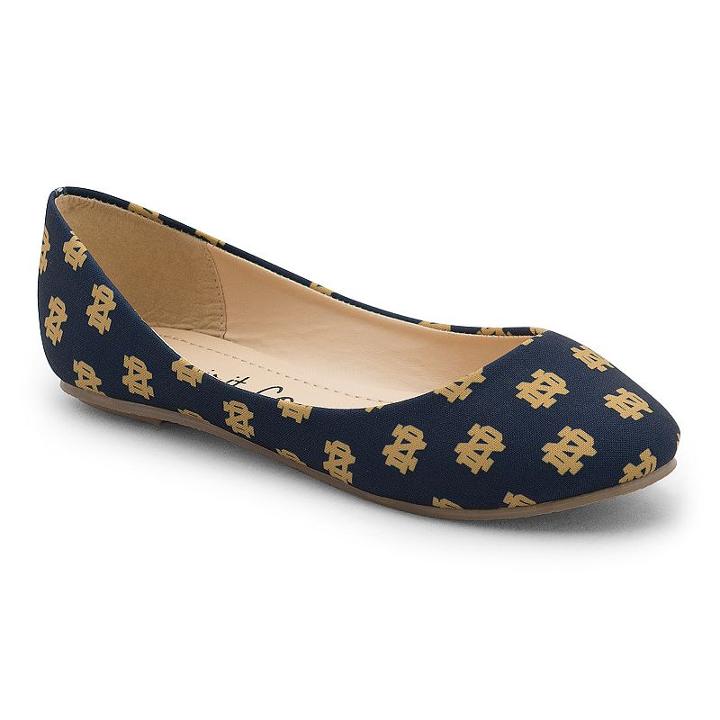 Women's Spirit Co. Notre Dame Fighting Irish Logo Ballet Flats, Size: 8, Blue (navy)