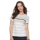 Women's Croft & Barrow&reg; Essential Classic Crewneck Tee, Size: Large, Light Grey