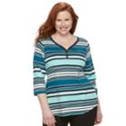 Plus Size Croft & Barrow&reg; Solid V-neck Tee, Women's, Size: 3xl, Lt Green