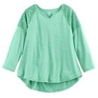 Girls 7-16 & Plus Size So&reg; Crochet Lace Shoulder Top, Size: 18 1/2, Turquoise/blue (turq/aqua)