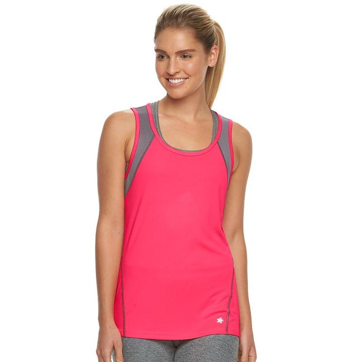 Women's Tek Gear&reg; Performance Base Layer Workout Tank, Size: Large, Brt Pink