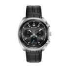 Bulova Men's Curv Leather Chronograph Watch - 98a155, Black