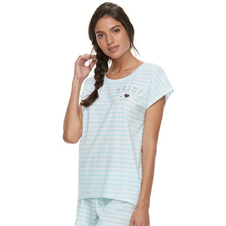 Women's Apt. 9&reg; Bridal Graphic Tee, Size: Large, Turquoise/blue (turq/aqua)