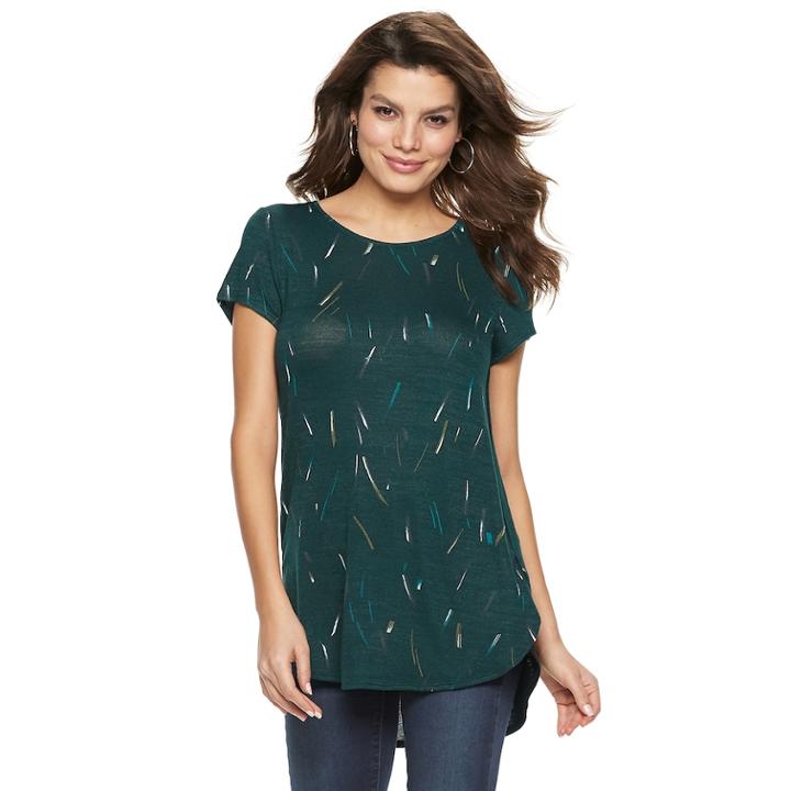 Women's Apt. 9&reg; Essential High-low Tunic, Size: Xs, Dark Green
