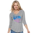 Juniors' Love This Life Butterfly Heart Graphic Tee, Teens, Size: Large, Gray Heather