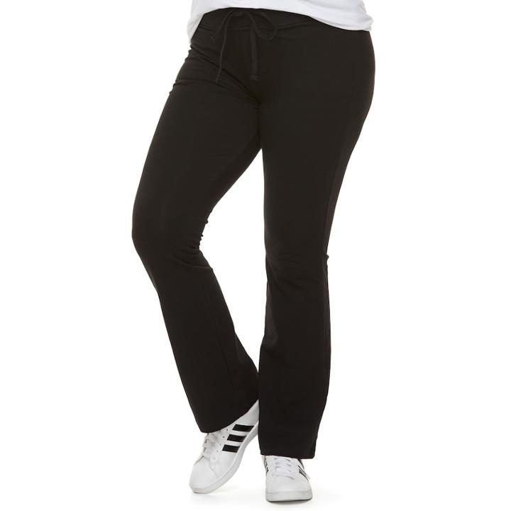 Juniors' Plus Size So&reg; Black Drawstring Yoga Pants, Teens, Size: 2x Short