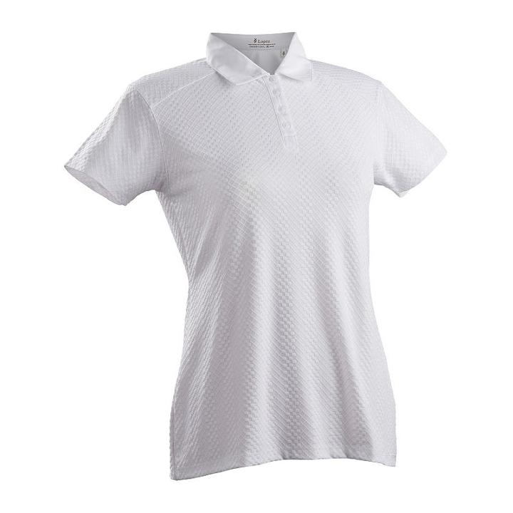 Women's Nancy Lopez Grace Short Sleeve Golf Polo, Size: Large, White