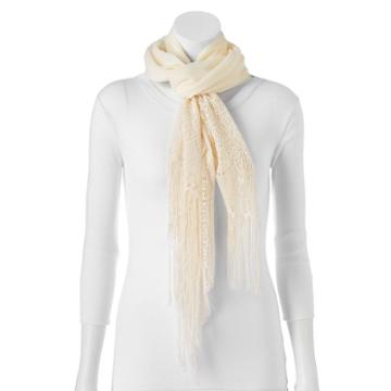Candie's&reg; Lace Oblong Scarf, Women's, Natural