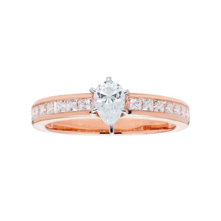 14k Gold Pear Cut 1 Carat T.w. Igl Certified Diamond Engagement Ring, Women's, Size: 7, White