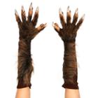Adult Wolf Costume Gloves, Brown