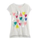 Girls 4-10 Jumping Beans&reg; Graphic Step Hem Tee, Size: 4, White Oth