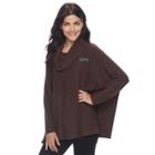 Petite Napa Valley Cowlneck Poncho, Women's, Size: Pl/pxl, Med Brown