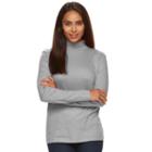 Women's Croft & Barrow&reg; Essential Mockneck Top, Size: Medium, Med Grey