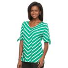 Women's Croft & Barrow&reg; Striped Dolman Tee, Size: Medium, Med Green