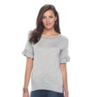 Women's Apt. 9&reg; Flutter Sleeve Sweater, Size: Small, Med Grey