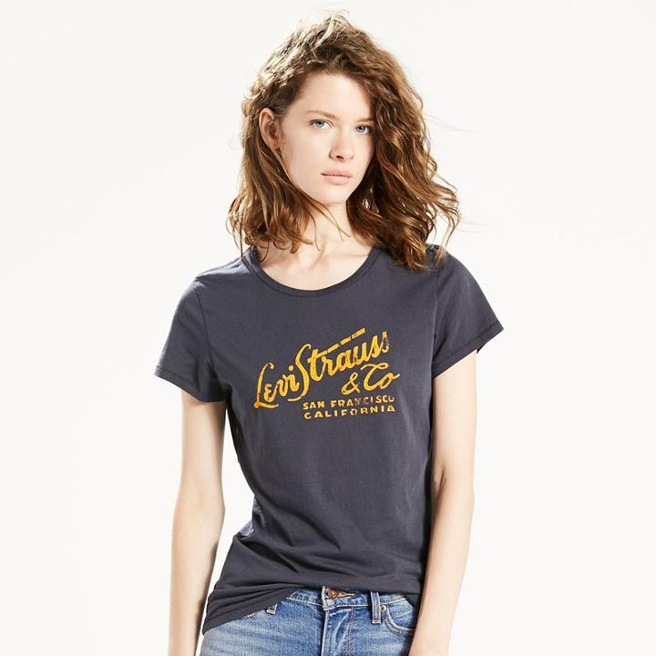 Women's Levi's Logo Graphic Tee, Size: Small, Blue Other