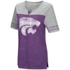 Women's Campus Heritage Kansas State Wildcats On The Break Tee, Size: Small, Drk Purple
