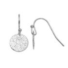 Lc Lauren Conrad Textured Disc Nickel Free Drop Earrings, Women's, Silver