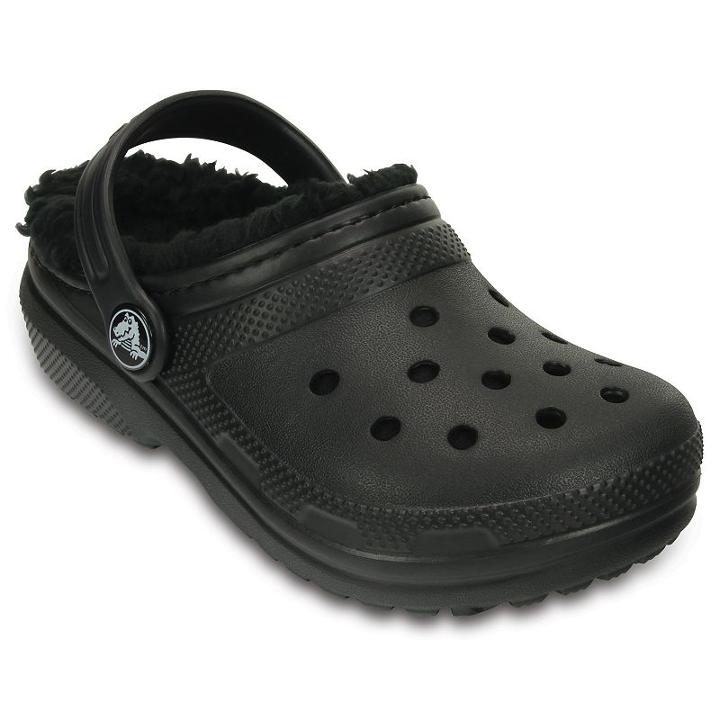 Crocs Classic Lined Boys' Clogs, Boy's, Size: 1, Grey Other
