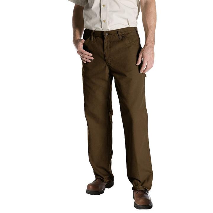 Men's Dickies Relaxed Fit Duck Canvas Carpenter Pants, Size: 33x32, Brown