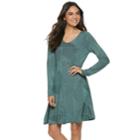 Women's Apt. 9&reg; Scoopneck Fit & Flare Dress, Size: Xs, Dark Green