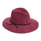 Women's Scala Chenille Faux Suede Trim Safari Hat, Dark Red
