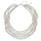 White Bead Multi Strand Necklace, Women's