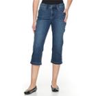 Women's Croft & Barrow&reg; Embellished Capris, Size: 10, Dark Blue
