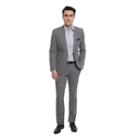 Men's Nick Dunn Modern-fit Windowpane Unhemmed Suit, Size: 38s 31, Med Grey