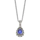 Adora Sterling Silver Simulated Tanzanite Teardrop Pendant, Women's, Size: 18, Purple