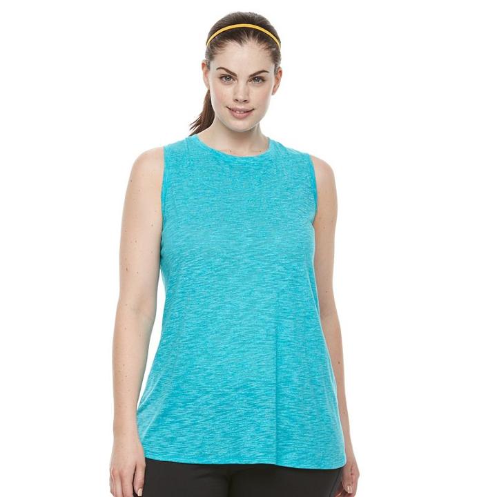 Plus Size Tek Gear® Easy Fit High-low Tank, Women's, Size: 3xl, Turquoise/blue (turq/aqua)