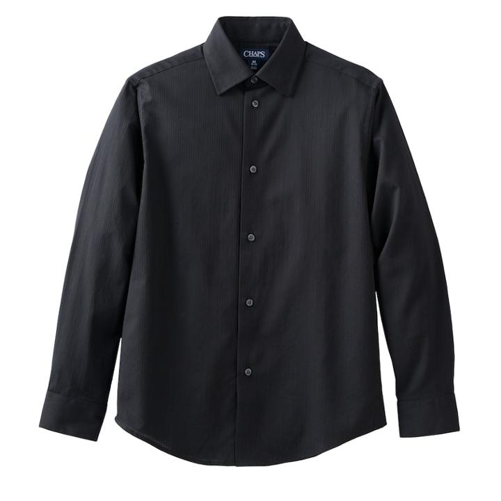 Boys 4-20 Chaps Stretch Button-down Shirt, Size: 6-7, Black