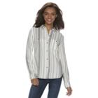 Juniors' Mudd&reg; 2-pocket Button Down Shirt, Girl's, Size: Xs, White Oth