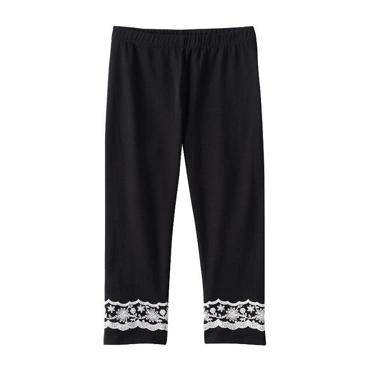 Girls 7-16 & Plus Size So&reg; Textured Hem Capri Leggings, Girl's, Size: 16 1/2, Black