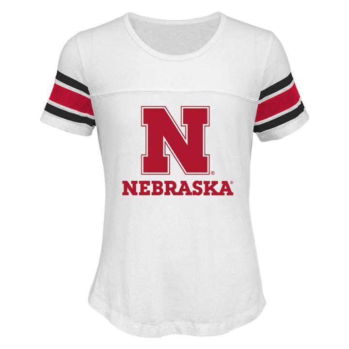 Girls 7-16 Nebraska Cornhuskers Team Pride Burnout Tee, Size: S 7-8, White