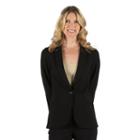 Women's Larry Levine Shawl-collar Blazer, Size: 6, Black
