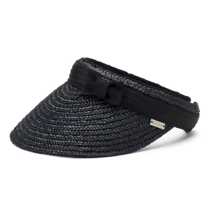 Women's Betmar Dunewood Braided Straw Visor, Black