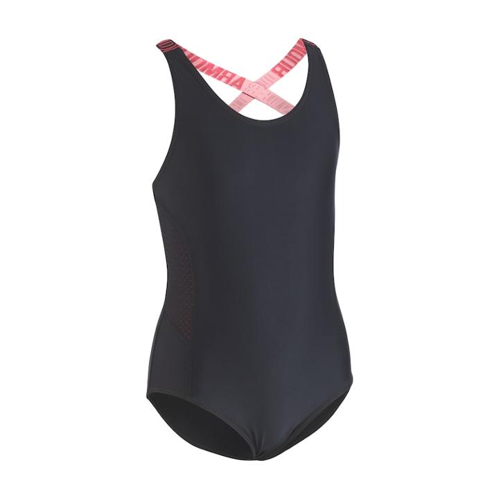 Girls 4-16 Under Armour Racer One-piece Swimsuit, Size: 12, Black