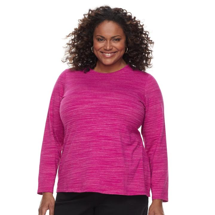 Plus Size Croft & Barrow&reg; Crewneck Tee, Women's, Size: 4xl, Med Pink