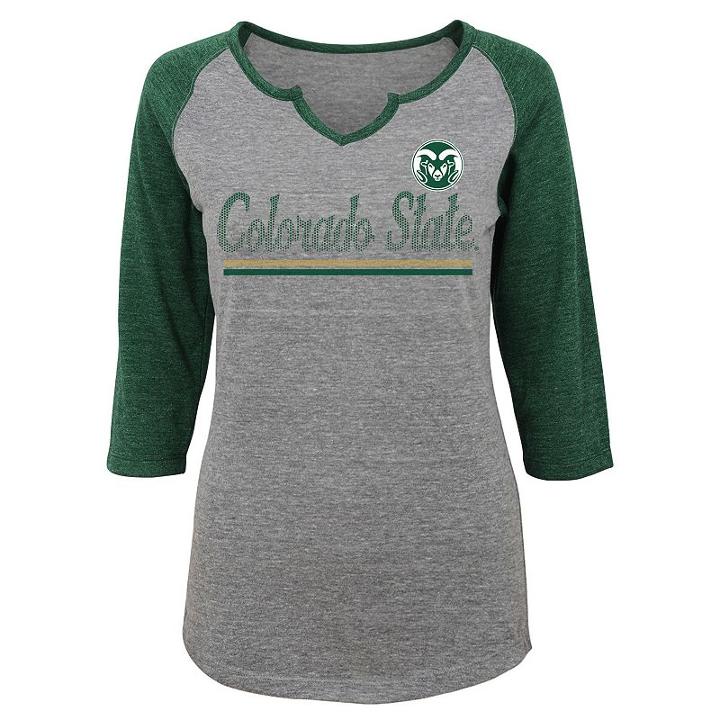 Women's Colorado State Rams Over The Line Tee, Size: Medium, Dark Grey