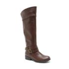 Qupid Plateau Women's Fold-down Knee-high Riding Boots, Size: 8, Brown